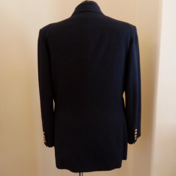 Vtg Preppy Navy Wool Double-Breasted Blazer EUC - Picture 4 of 9